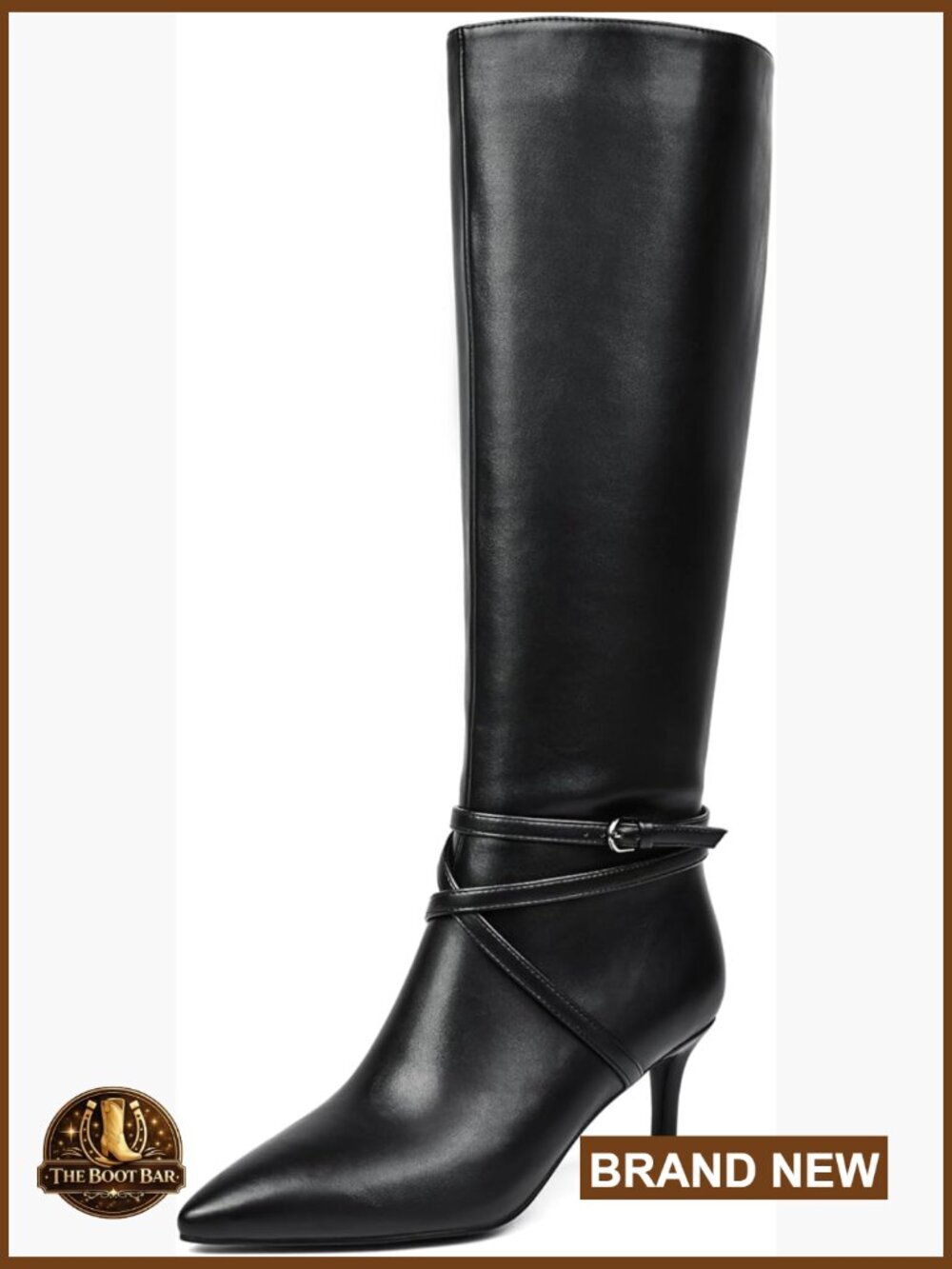 Knee High Stiletto Boots Pointed Toe Side Zipper Dress Boots